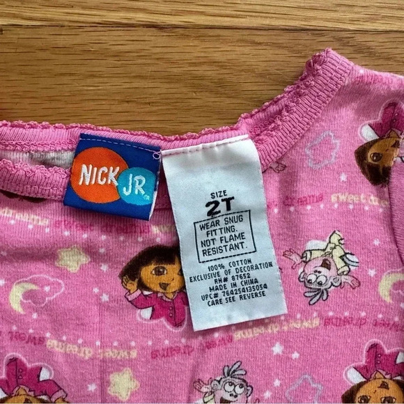 Vintage Y2K Dora The Explorer Pink Long Sleeve Fitted Tee Size 2T - Picture 3 of 4